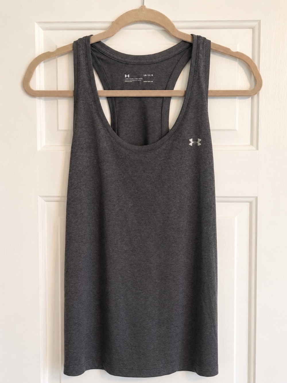 Gray Racerback Workout Tank Under Armour HeatGear Size L